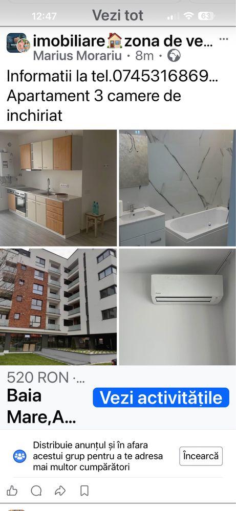 Dau in chirie apartament,3 camere,Petre Dulfu…Baia Mare - imagine 1