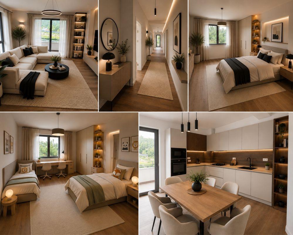 3 camere open space | 2 băi | bloc 2025 | etaj 1/5 | finisaje premium | Parc Zăvoi – Morilor - imagine 1