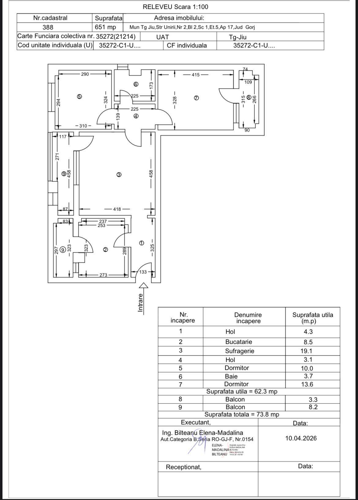 apartament cu 3 camere Tg Jiu zona centrală - imagine 1