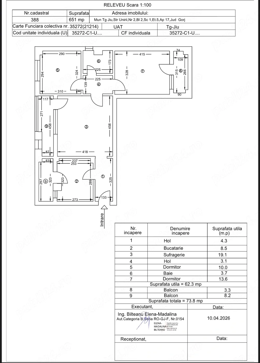 apartament cu 3 camere Tg Jiu zona centrală - imagine 1