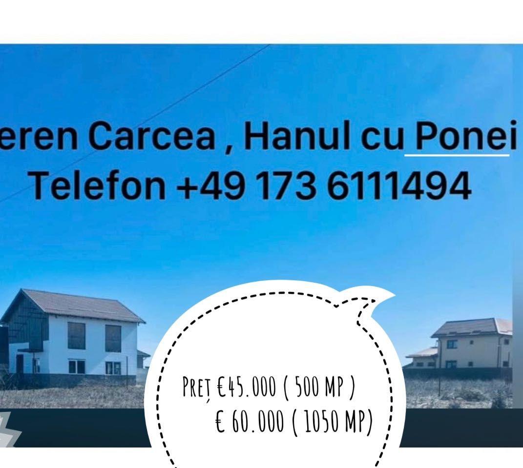 Teren Cârcea ,  500mp la 45000€ sau 1050mp la 60.000€, utilități