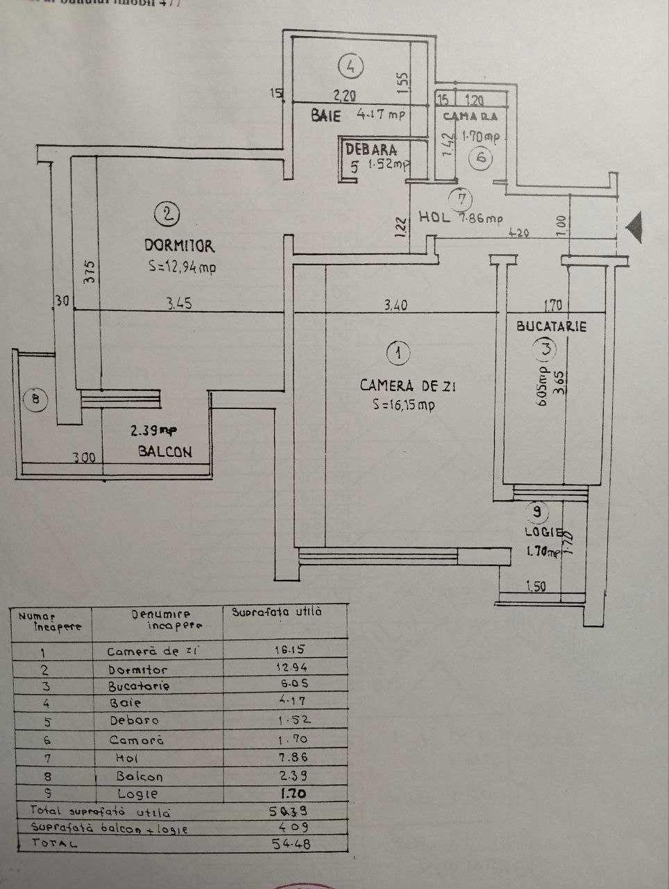 Vanzare apartament 2 camere decomandat