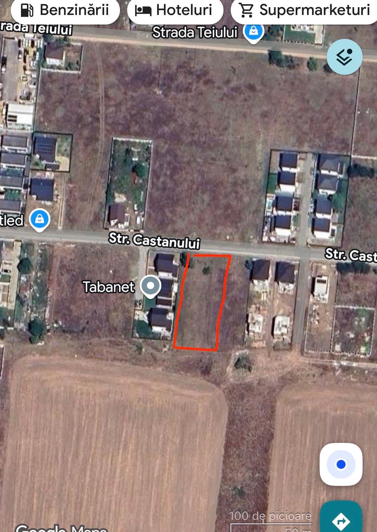 Teren intravilan 1.500 mp de vânzare – Strada Castanului, Tunari