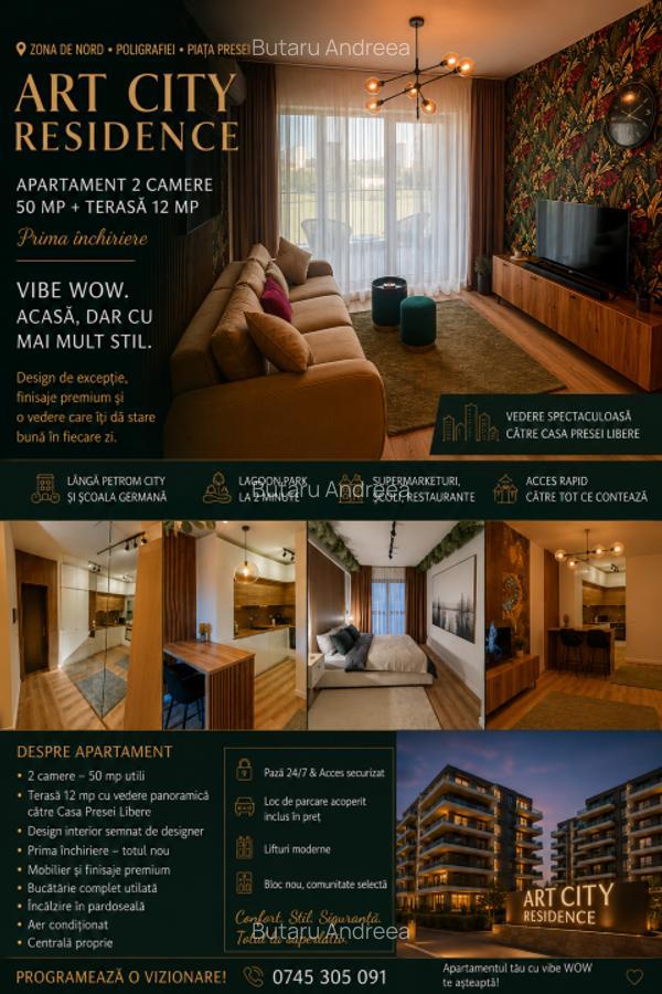 Art City Residence | Prima închiriere | 2 camere | Loc parcare inclus