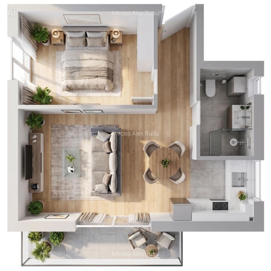 Apartament cu 2 camere de vânzare , finisat complet