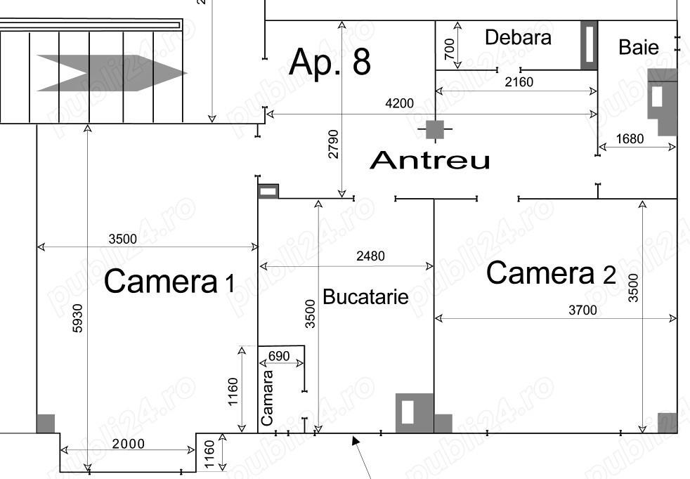 Dau in chirie ap. 2 camere ultracentral pt 2 persoane - imagine 1