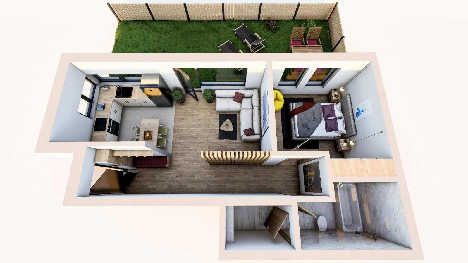 Duplex Nou 100 mp| living cu bucatarie l 3 Dormitoare | 2 Băi |Curte