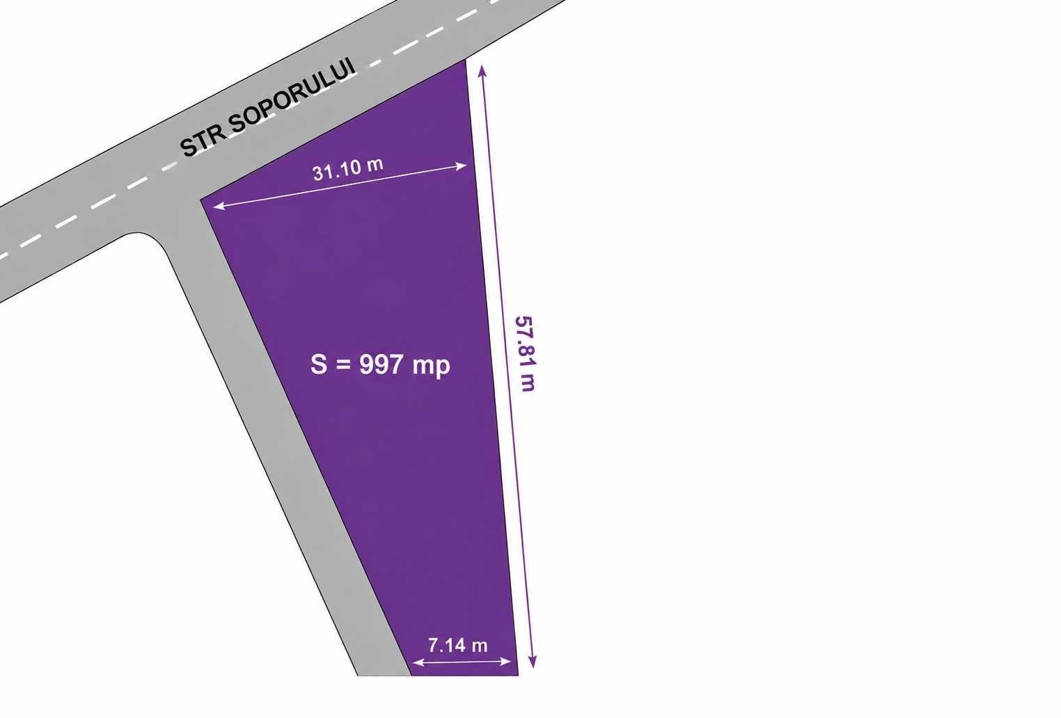 Teren 997 mp în Masterplan Sopor | Front 31 m | Investiție excelentă | Colonia Sopor