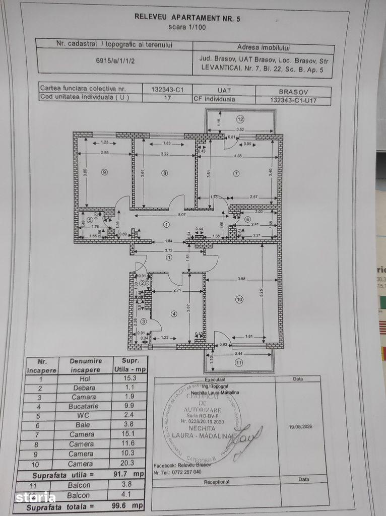 Apartament cu 4 camere, terasă și balcoane, în Brașov