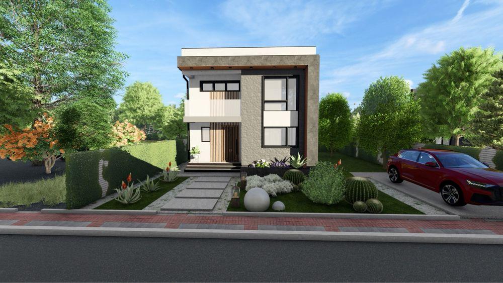 Casa individuala -130 mp construiti /teren 250 mp /plata in 4-5 rate la dezvoltator