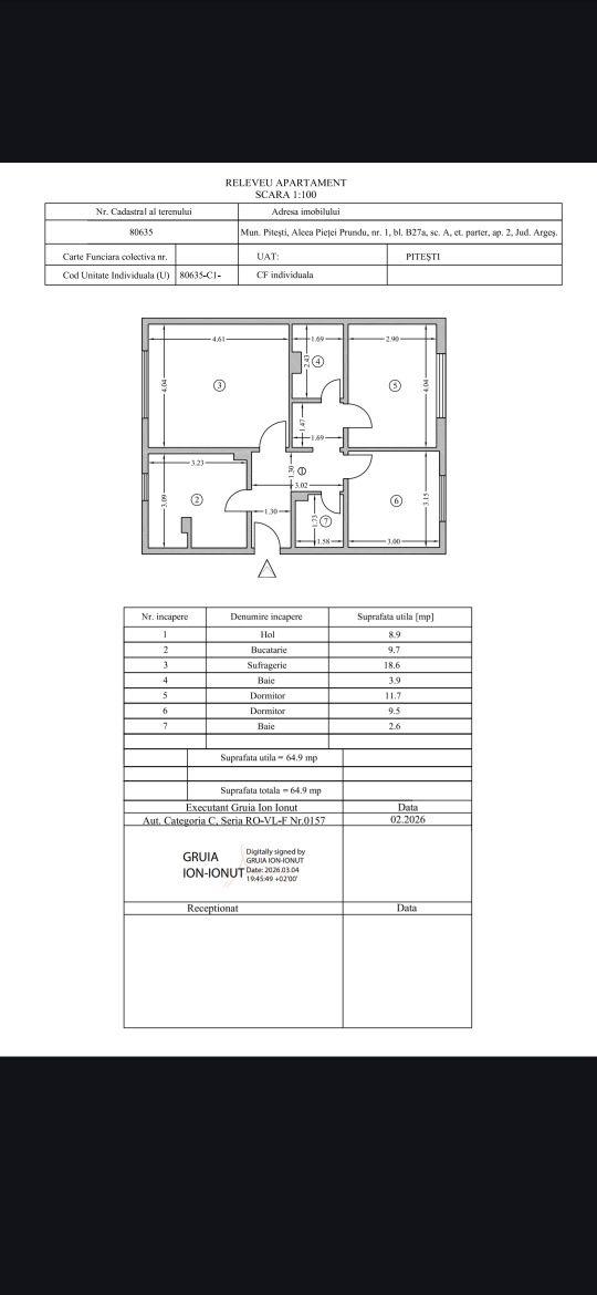 Vând apartament 3 camere