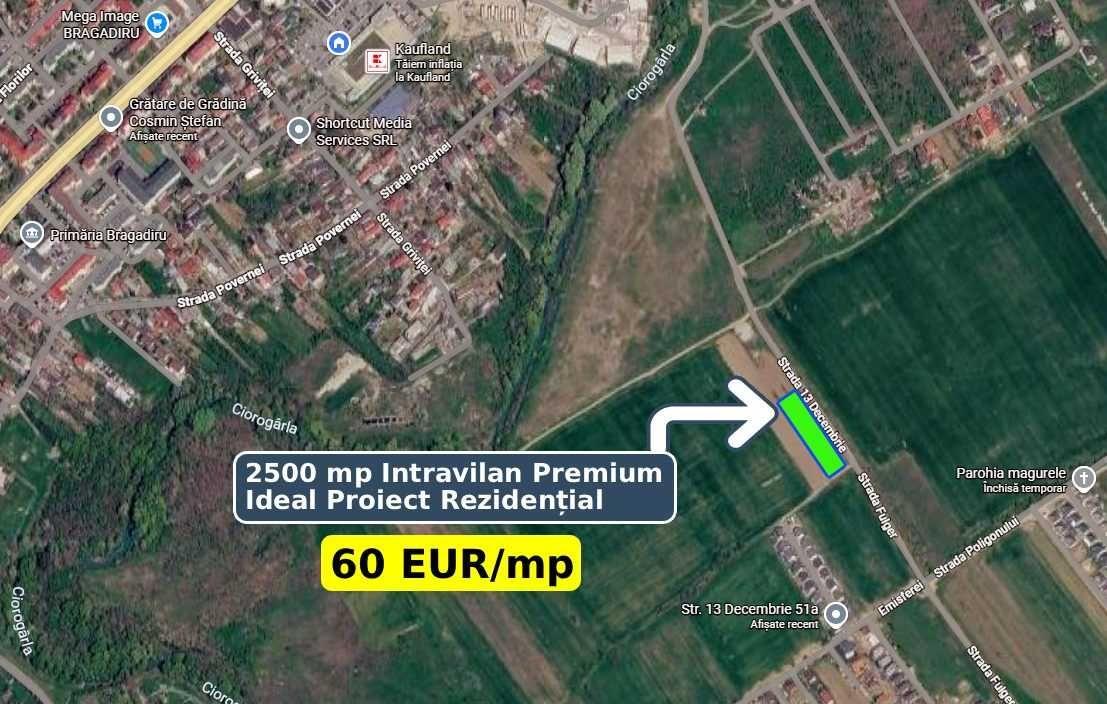 Teren Intravilan Premium 2.500 mp în Bragadiru – Deschidere 110m, Ideal Proiect Rezidențial