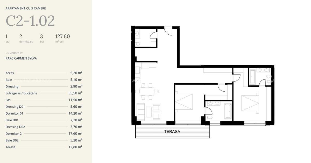 Apartament de lux ultracentral în Timișoara | 127,6 mp - imagine 1
