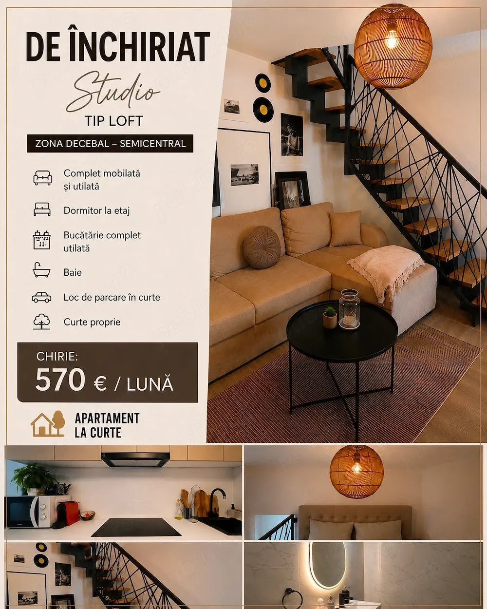 Studio loft modern cu curte proprie și parcare   zonă semicentrală, Cluj-Napoca - imagine 1