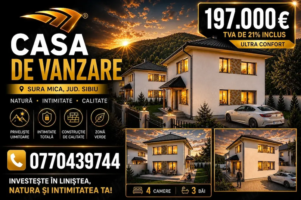 Casă Nouă 2026 în Șura Mică |4 Camere |120 mp Utili + Pod 50 mp | Teren 380 mp | Direct Proprietar - imagine 1
