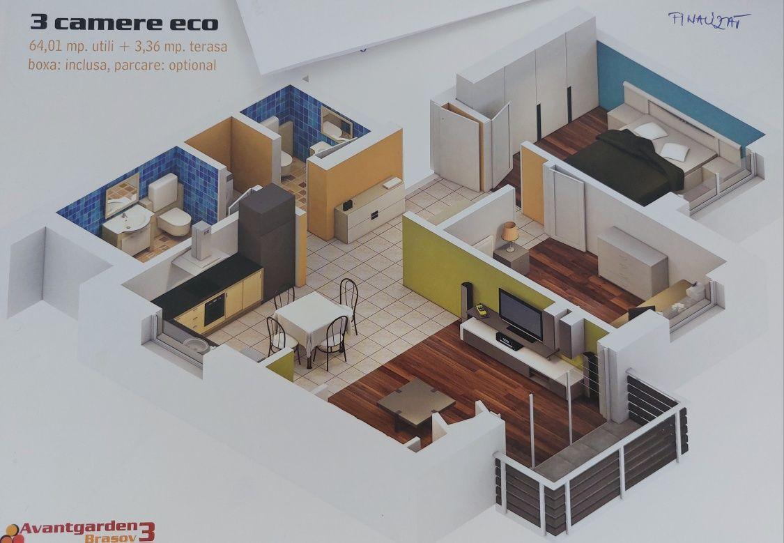 Apartament 3 camere – Avantgarden 3
185.000 € • Etaj 8/8 • 64 mp utili + terasă • Boxă + parcare
Mobilat complet + electrocasnice Bosch - imagine 1