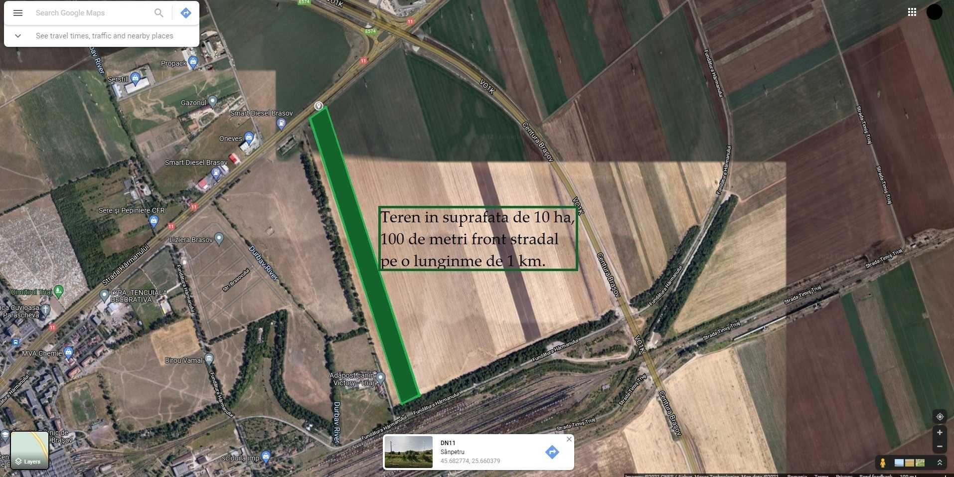 Teren dezvoltare imobiliara P+8 - 10 ha - Brasov - iesire spre Harman - imagine 1