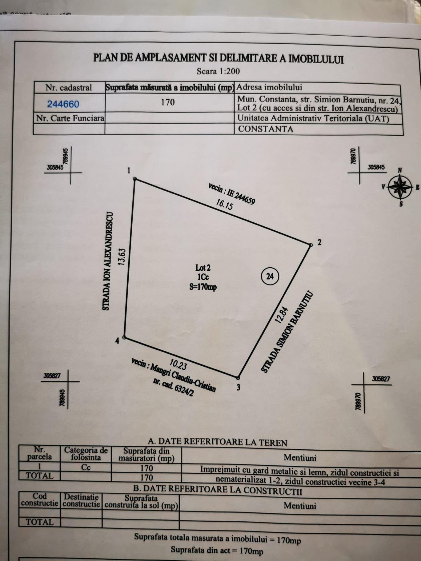 Teren  intravilan în Constanța 170 mp