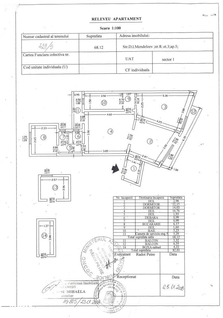 Proprietar vând apartament 2 camere (posibil 3) zona Piața Amzei