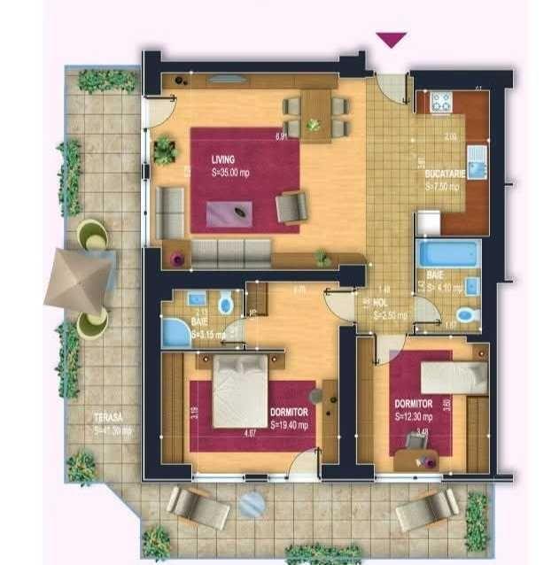 Apartament vânzare 3 camere New Town Residence