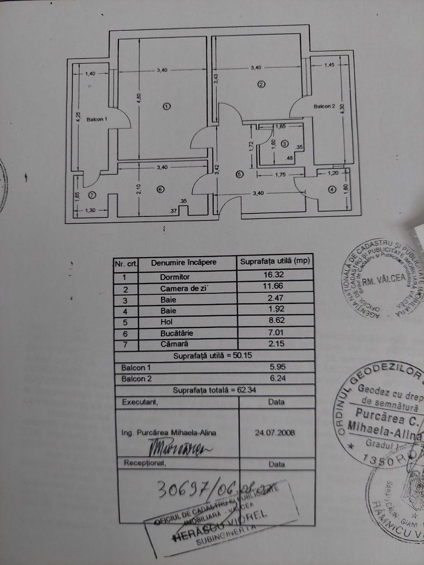 Apartament cu două camere, centru