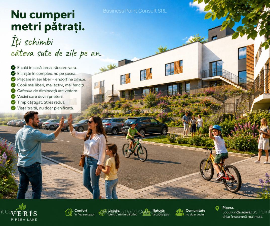 Apartament cu grădină proprie în Veris Pipera Lake – 100 mp utili | Curte 65 mp