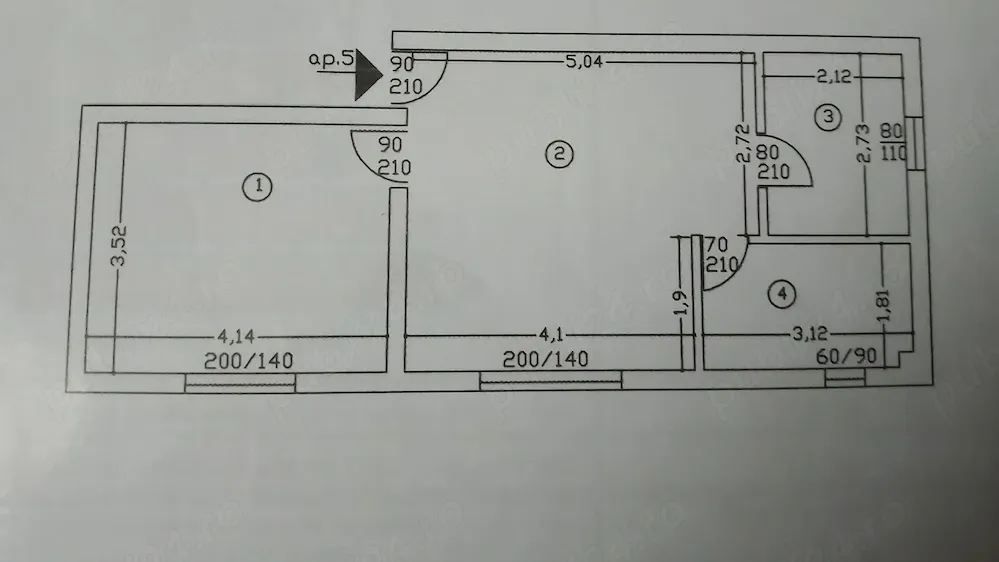Vând apartament 2 camere. Popești-Leordeni.