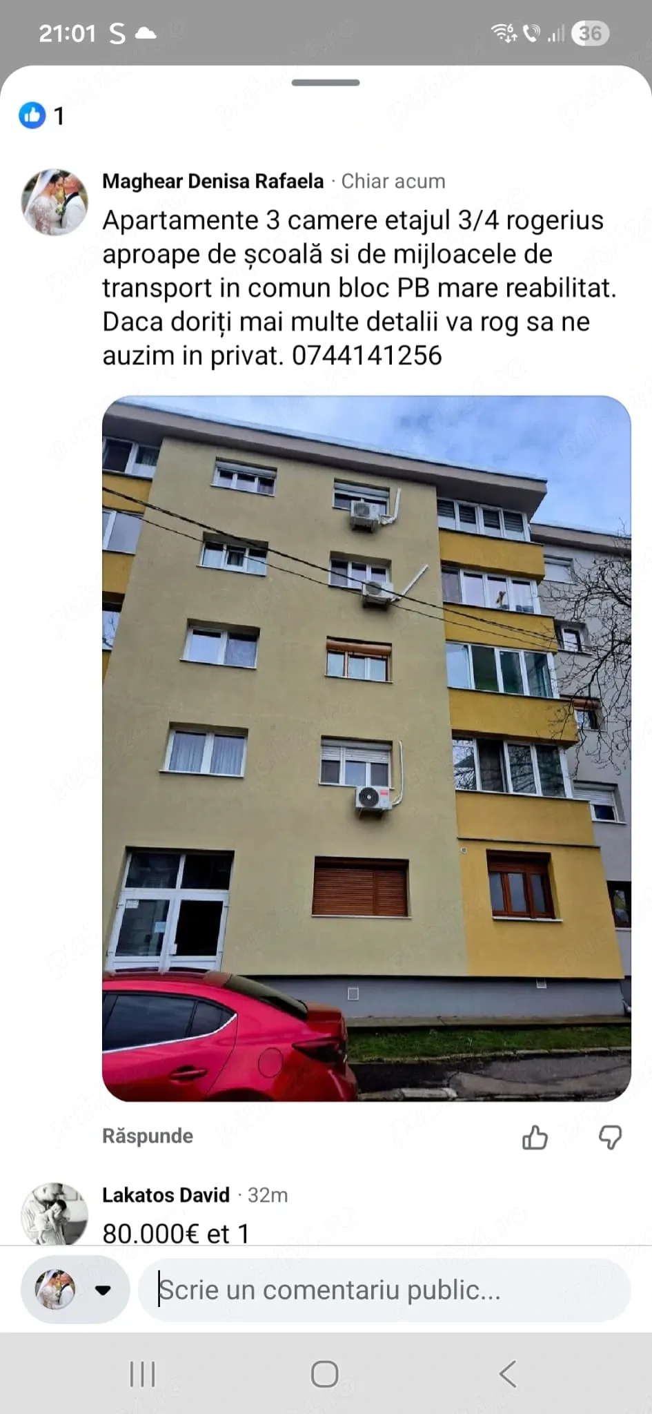 Apartament de vânzare
