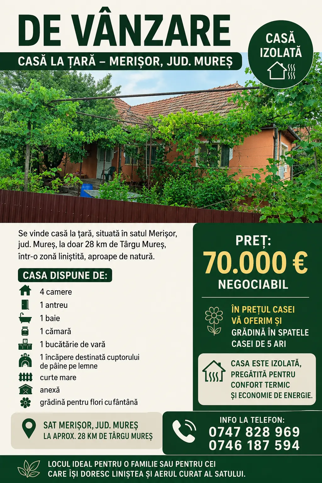 Vând Casă la țară