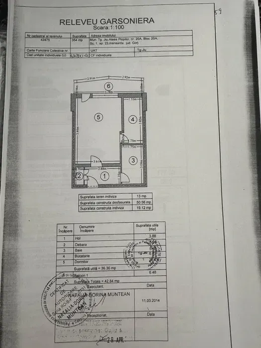 Proprietar- Vand garsoniera spatioasa, bloc ANL, Aleea Plopilor