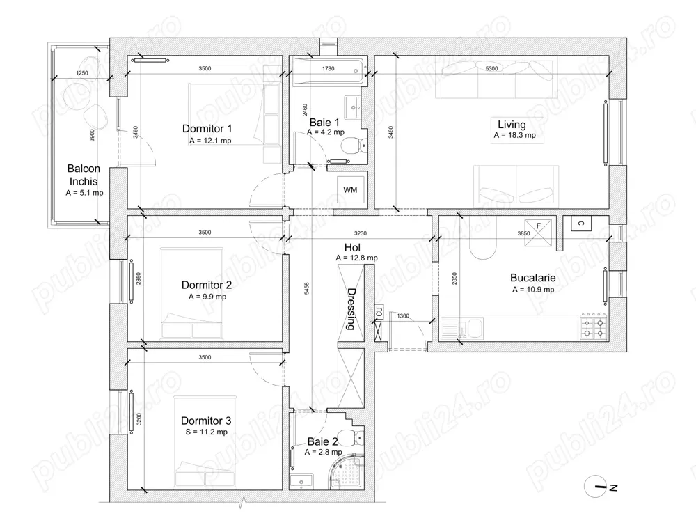 Vând apartament 4 camere decomandate, Faleza Nord   Constanța, Strada Unirii