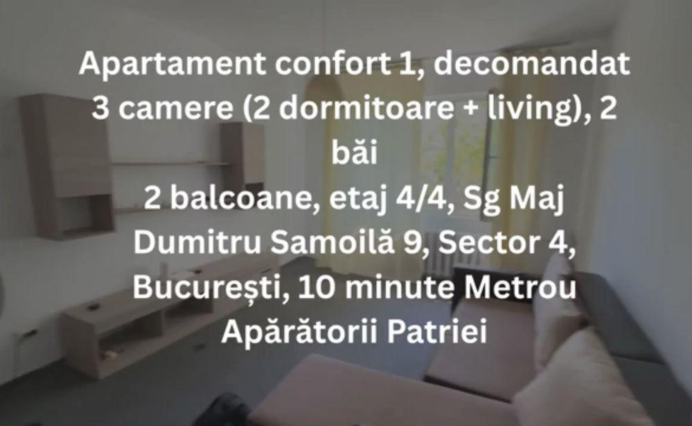 Apartament de închiriat – 3 camere decomandat | Apărătorii Patriei | 590 €/lună