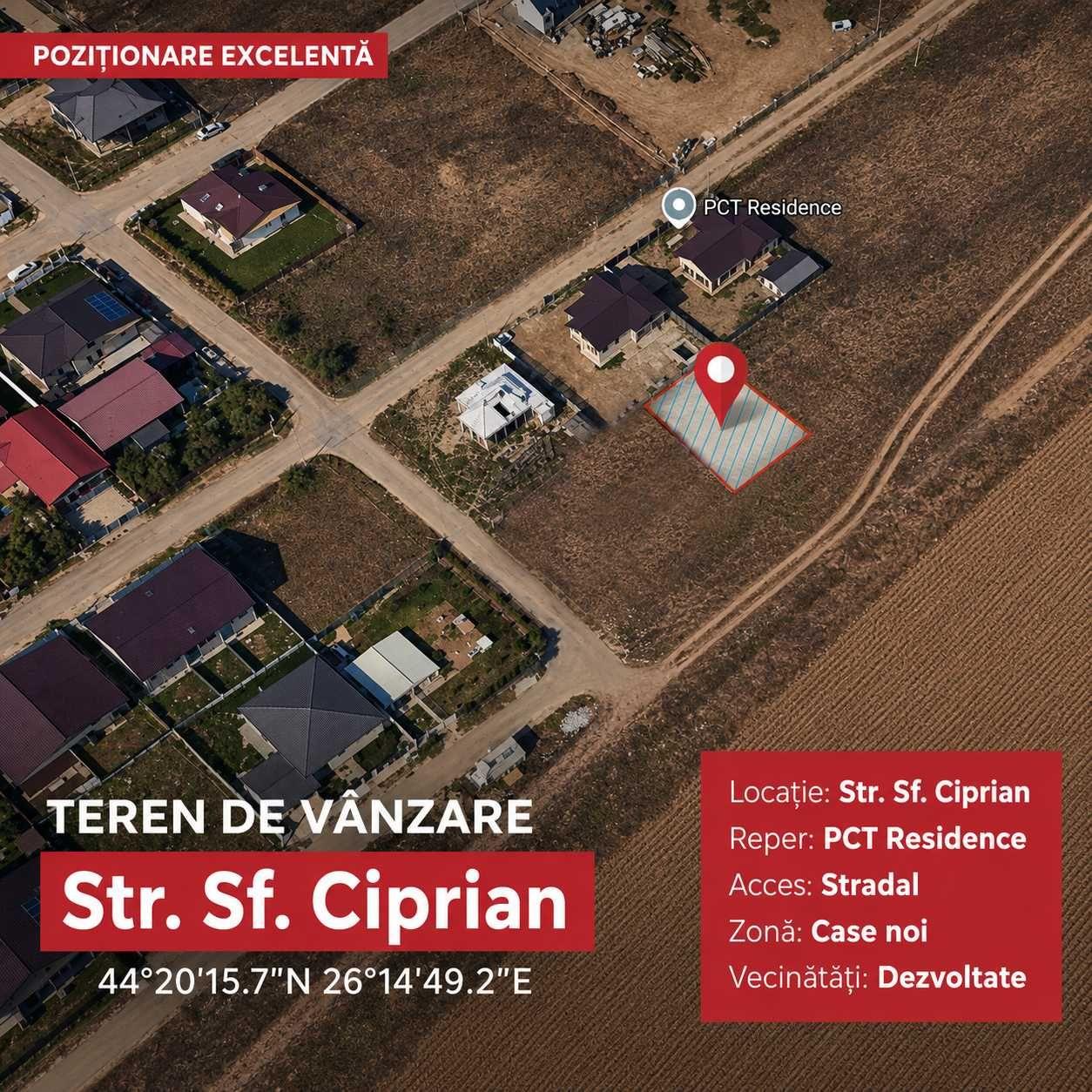 Teren intravilan 414 mp – Cartier Allegria Residence, Popești-Leordeni, Ilfov – Șoseaua Olteniței nr. 146, zona A0–DN4, spre Frumușani. - imagine 1