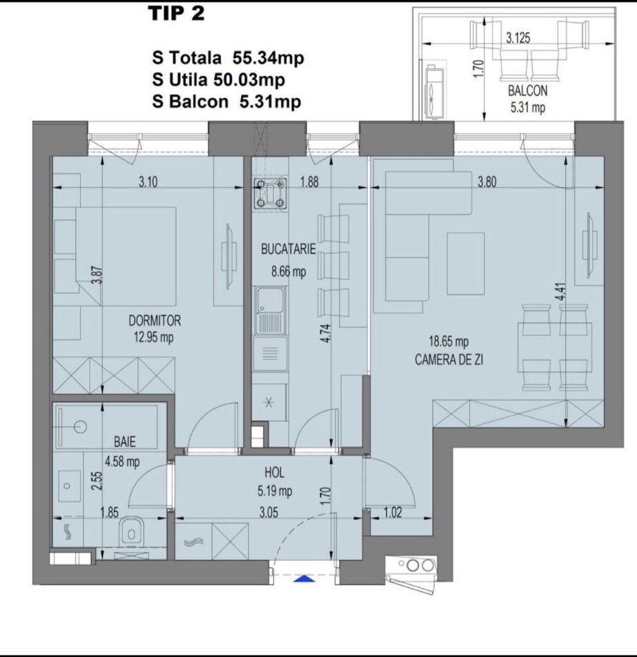 Apartament cu 2 camere în Nusco City – Direct de la proprietar, fără comision