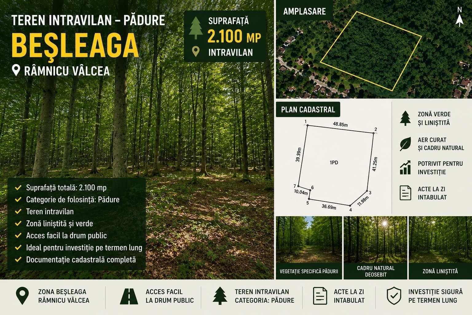 Teren intravilan de vânzare – Zona Beșleagă (Goranu), Rîmnicu Vâlcea