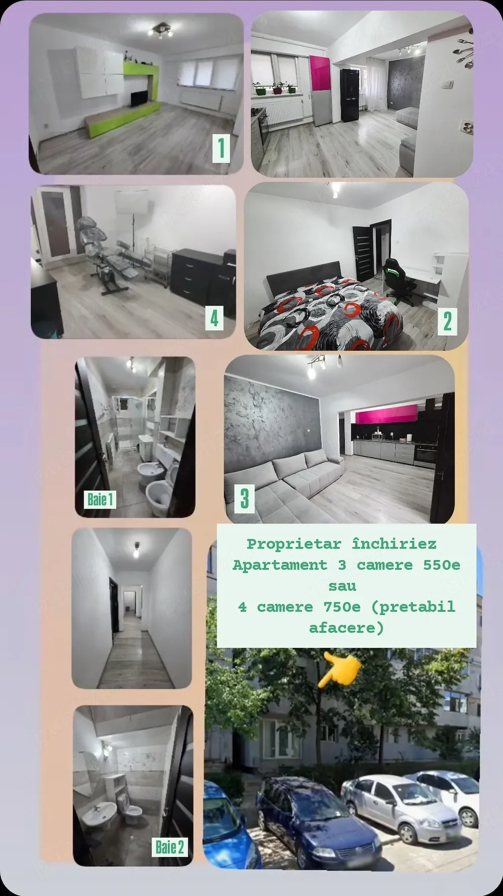 Pf Inchiriez apartament 4-3 camere