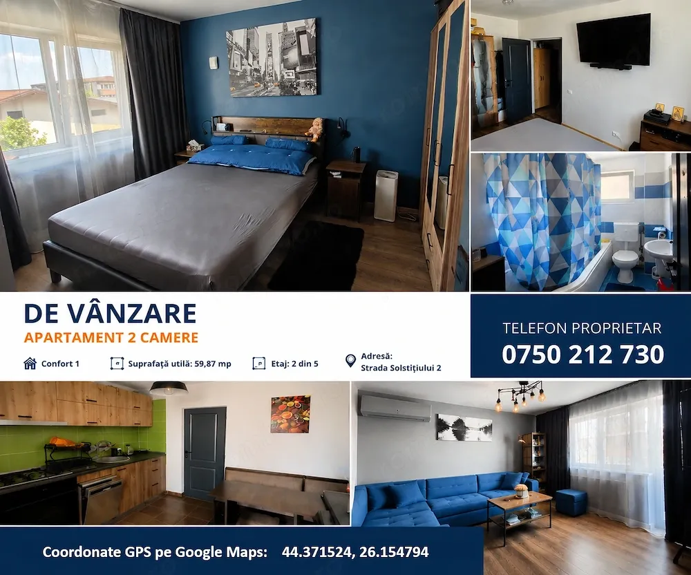 Apartament 2 camere decomandat   59,87 mp   Proprietar