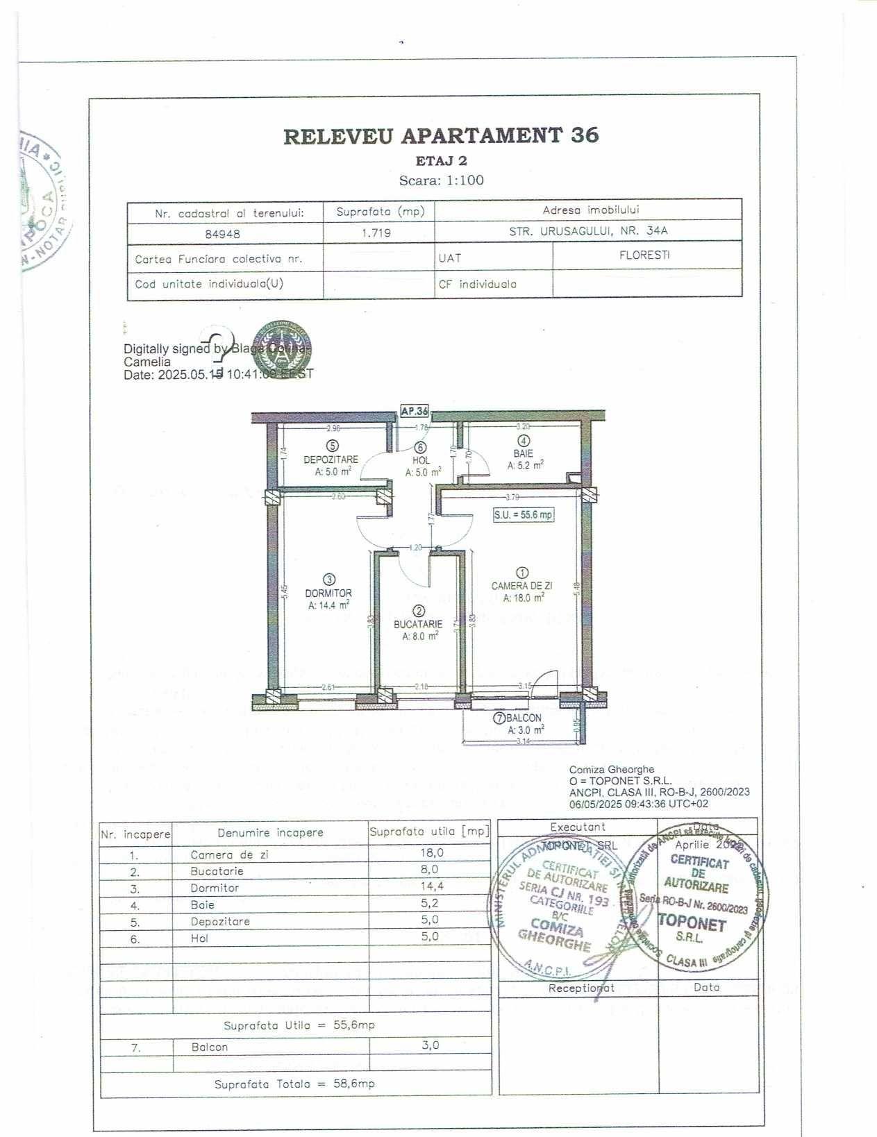 Vanzare apartament Floresti, str. Urusagului nr. 34A