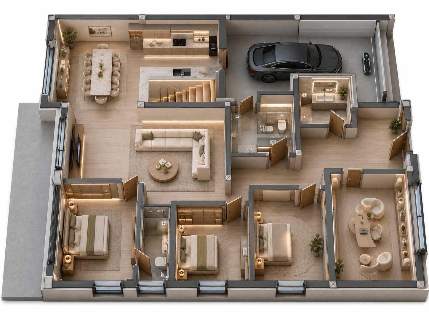 CASA INDIVIDUALA Premium DEMISOL Gaming Room+Parter-aprox. 140 mp utili P-Garaj 25 mp-Demisol 30 mp-9 km de centrul mun. Cluj-Napoca-Comision 0%