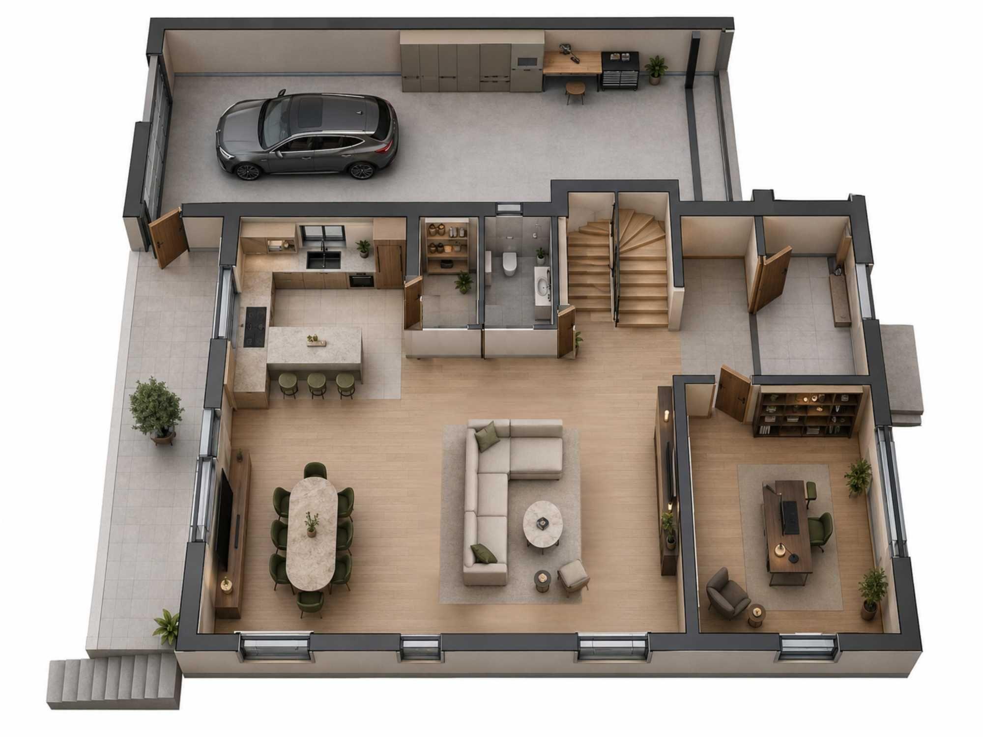 Vilă individuală de LUX 320 mp, mansardă SPA, demisol tip cramă, la 7-9 km de Cluj-Napoca – configurare la alegere - imagine 1