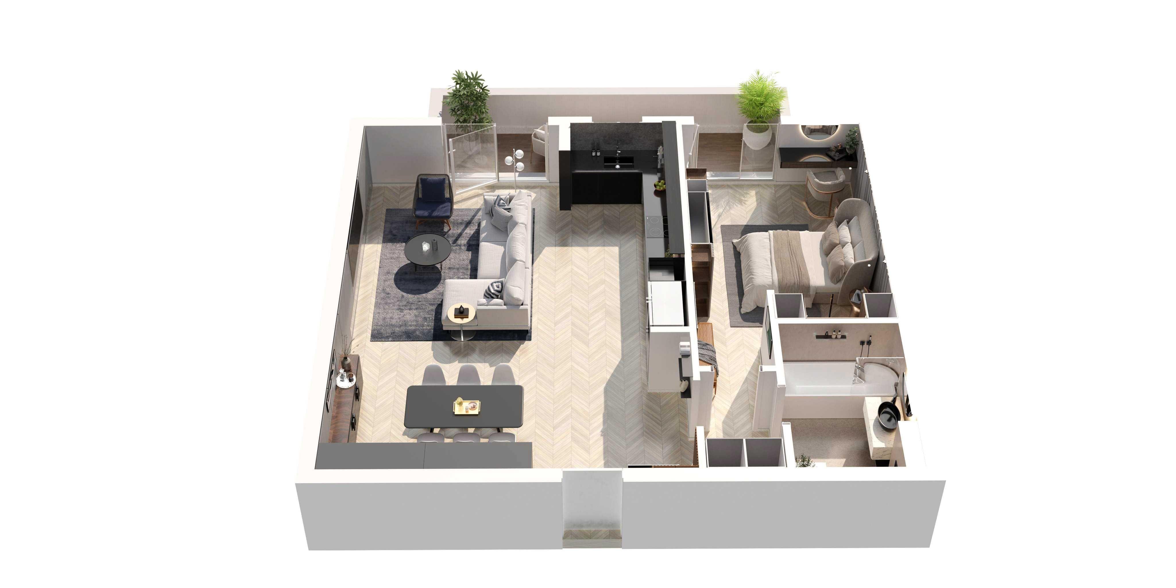 Apartament 2 camere nou in Tractorul