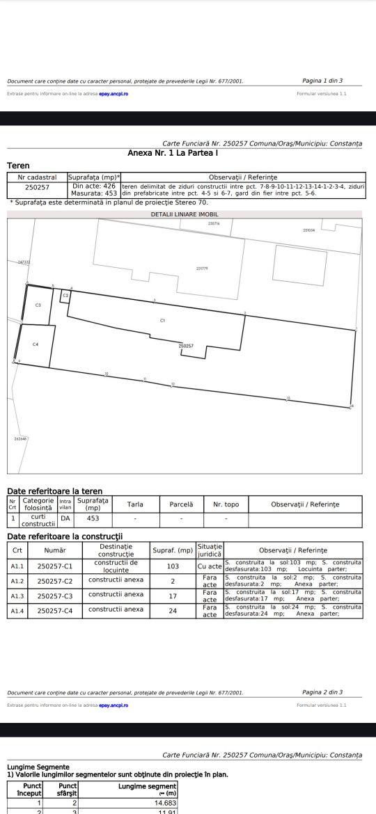 Vând teren 450 mp – Strada Școlii nr. 22, zona Gară–Abator, Constanța