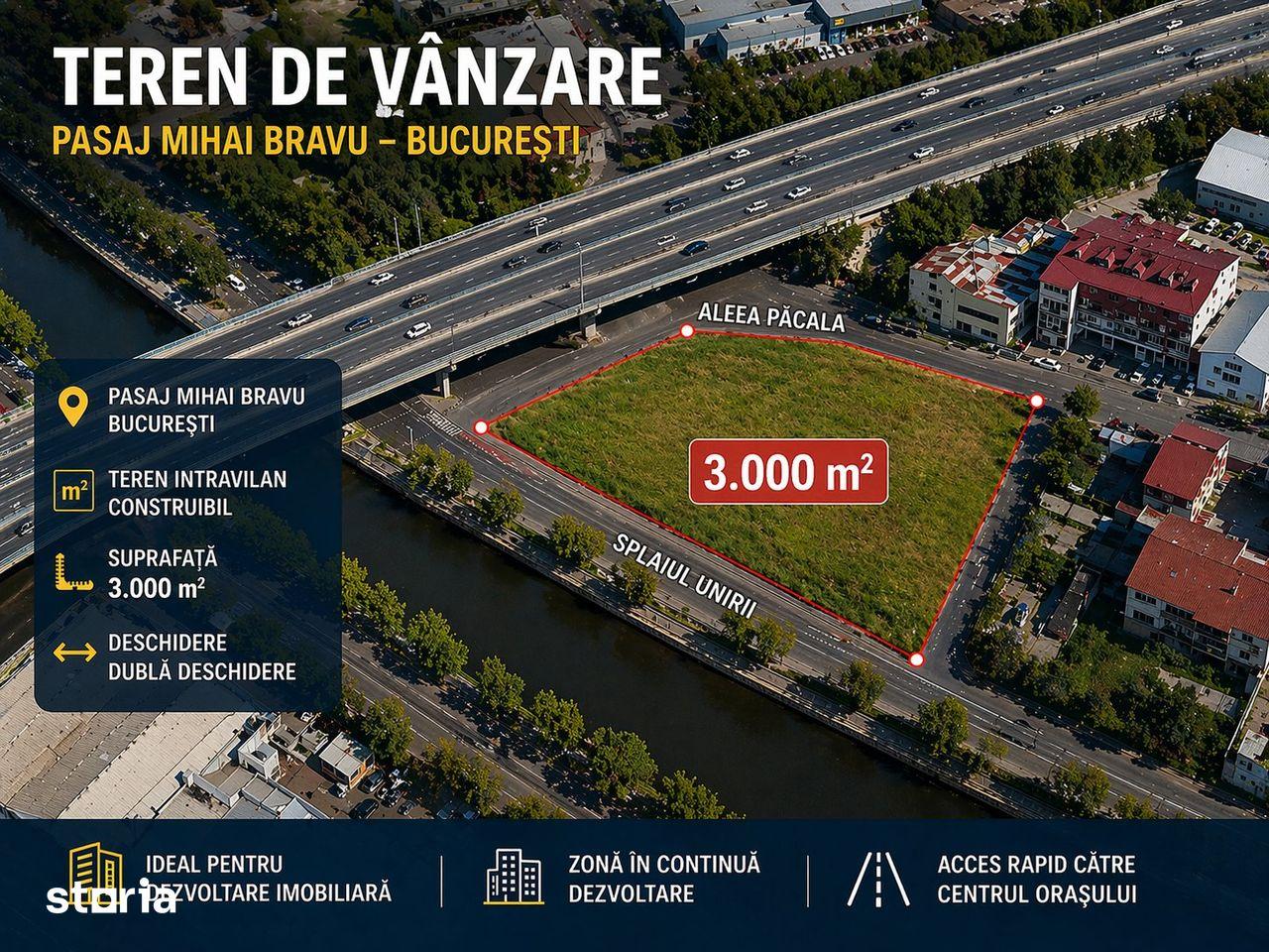PASAJ Mihai Bravu - BUCURESTI, Teren intravilan construibil - 3.000 m²
