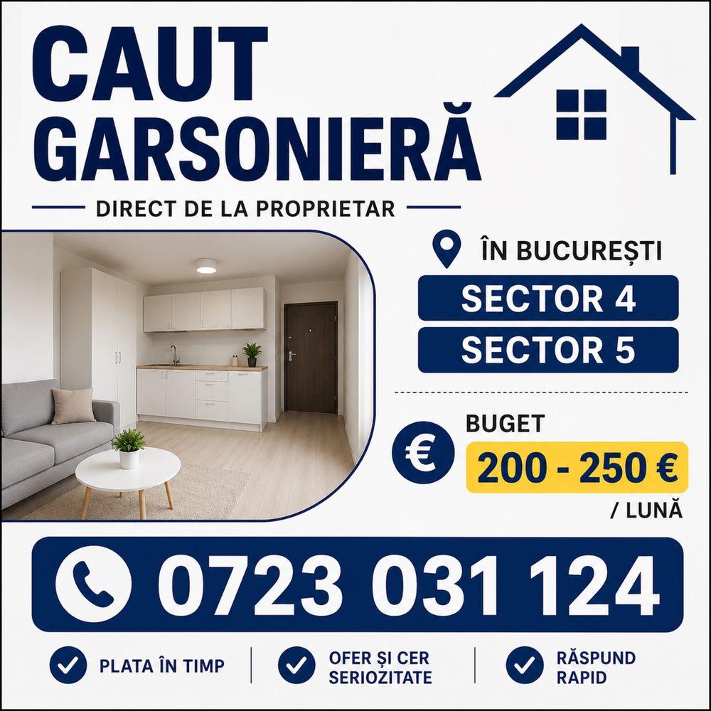 Caut garsoniera pe terment lung