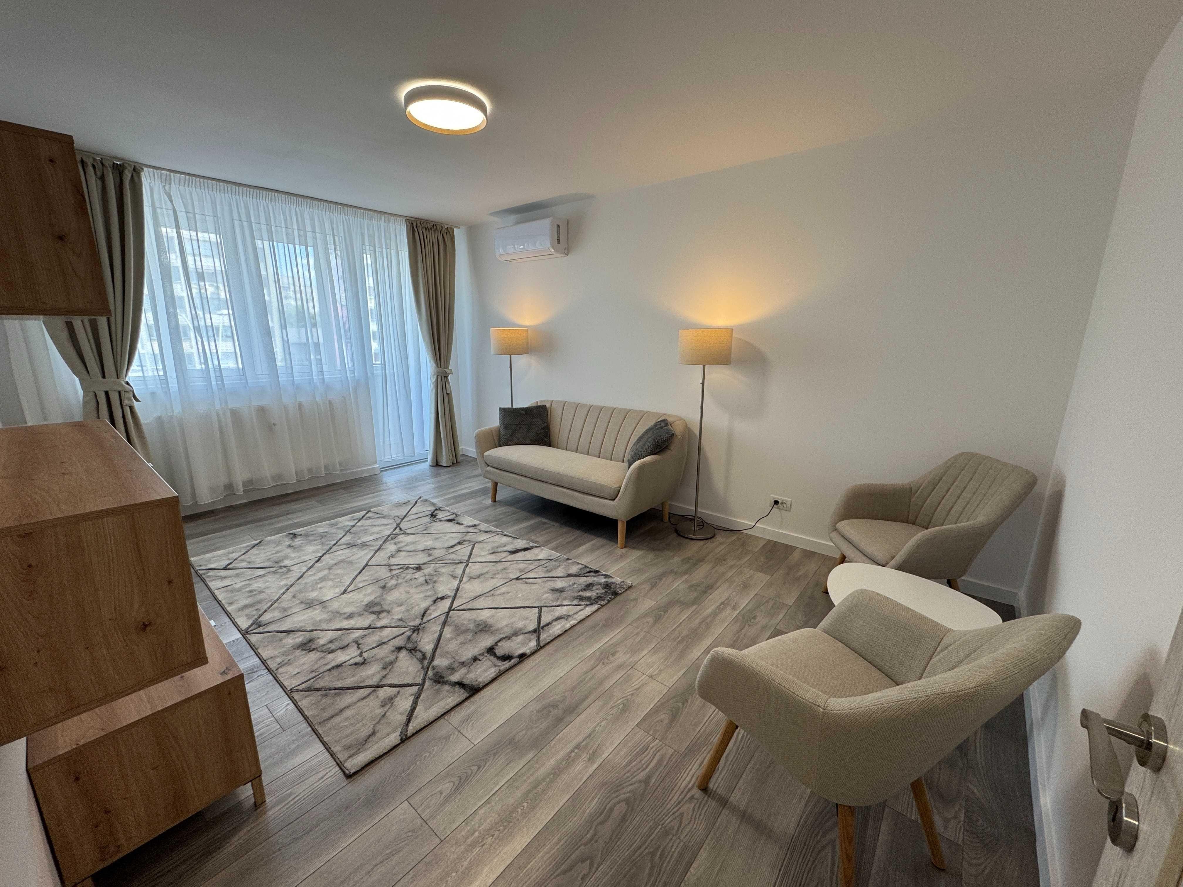 3 camere renovat integral, prima închiriere, metrou Tineretului, 2 balcoane