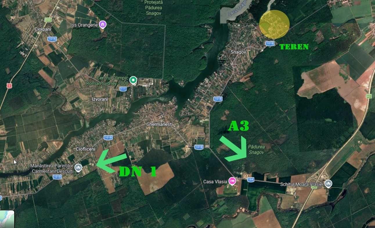 Proprietar - teren 1000mp Snagov, județul Ilfov autostrada A3 , padure - imagine 1