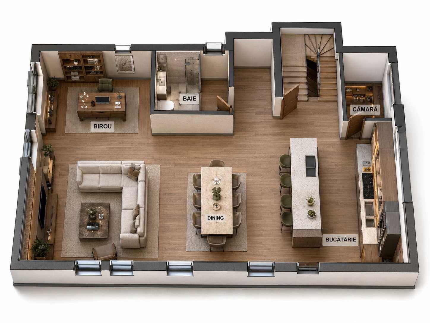 Casa individuala moderna 320 mp cu spațiu medical separat și locuință premium – 9 km de centrul mun. Cluj-Napoca - Comision 0%