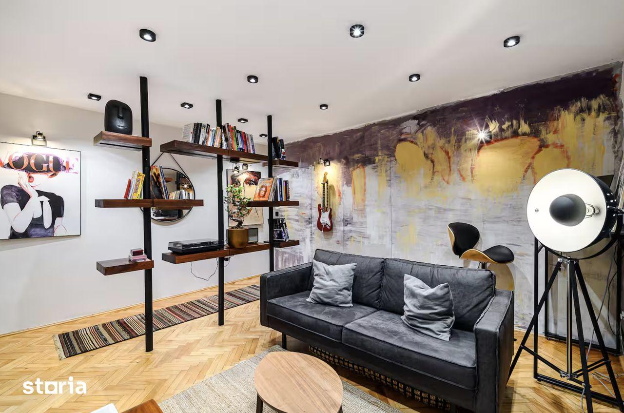 Apartament designer interior: 2 camere + loc parcare+ complet mobilat