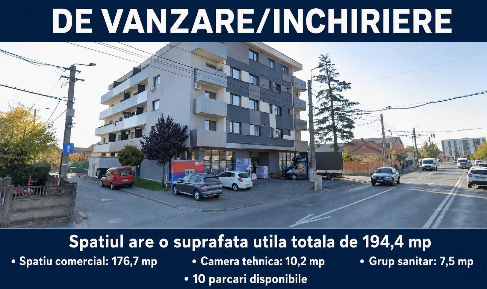 SP COMERCIAL FRONT STRADAL 195 mp+10 parcari DIRECT PROPRIETAR Str Traian Vuia 22, Cluj Napoca