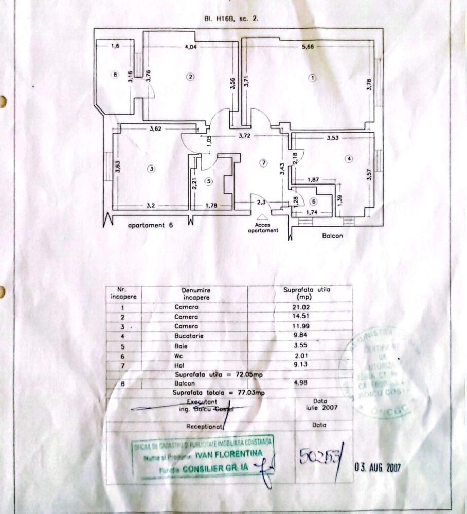 Apartament 3 camere Stadionul Portul